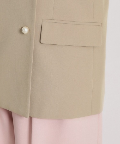 couture brooch（クチュールブローチ）の「【洗える・ハレの日・通勤】パール調ボタン テーラードジャケット（テーラードジャケット・レディース・ベージュ/ライトベージュ/ネイビー・38/36/42/40）」の6枚目の写真