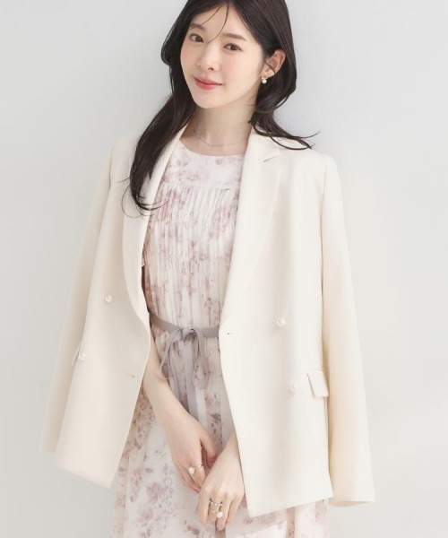 couture brooch（クチュールブローチ）の「【洗える・通勤】パール調ボタン テーラードジャケット（テーラードジャケット・レディース・ベージュ/ライトベージュ/ネイビー/ベージュ系8・38/36/42/40）」の20枚目の写真