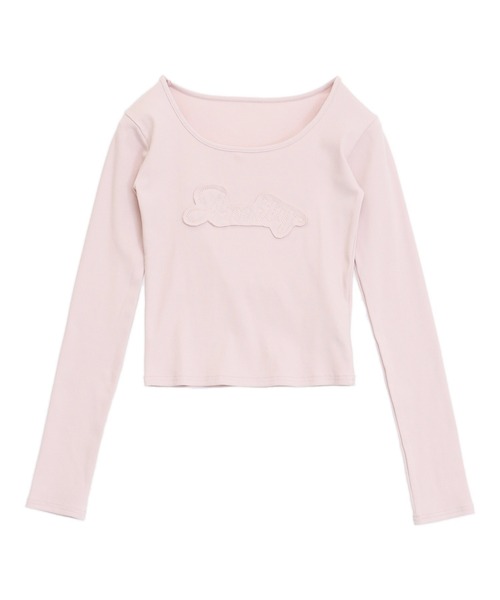 ANAP（アナップ）の「ワッペンロゴ リブトップス（Tシャツ/カットソー・レディース・オフホワイト/ダークグレー/ピンク・F）」の17枚目の写真