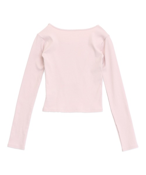 ANAP（アナップ）の「ワッペンロゴ リブトップス（Tシャツ/カットソー・レディース・オフホワイト/ダークグレー/ピンク・F）」の18枚目の写真