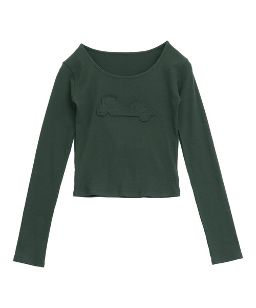 ANAP（アナップ）の「ワッペンロゴ リブトップス（Tシャツ/カットソー・レディース・オフホワイト/ダークグレー/ピンク・F）」の19枚目の写真