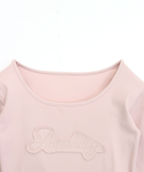 ANAP（アナップ）の「ワッペンロゴ リブトップス（Tシャツ/カットソー・レディース・オフホワイト/ダークグレー/ピンク・F）」の10枚目の写真