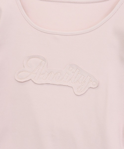 ANAP（アナップ）の「ワッペンロゴ リブトップス（Tシャツ/カットソー・レディース・オフホワイト/ダークグレー/ピンク・F）」の11枚目の写真
