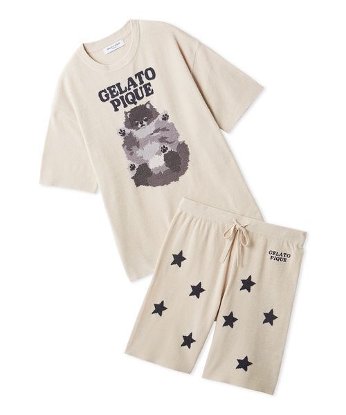 ONLINE限定】【HOMME】ドッグジャガードプルオーバー&ハーフパンツ