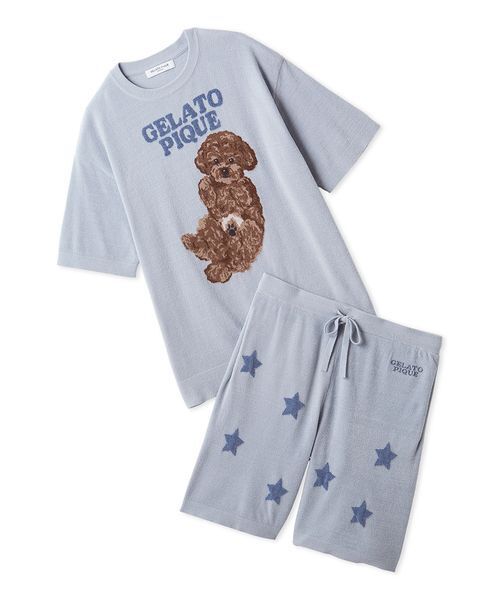 ONLINE限定】【HOMME】ドッグジャガードプルオーバー&ハーフパンツ