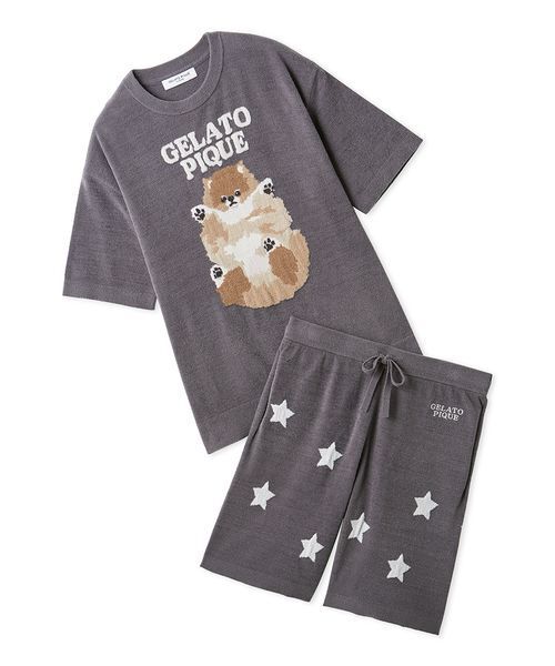 ONLINE限定】【HOMME】ドッグジャガードプルオーバー&ハーフパンツ