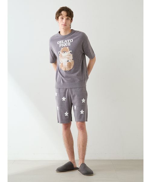 ONLINE限定】【HOMME】ドッグジャガードプルオーバー&ハーフパンツ