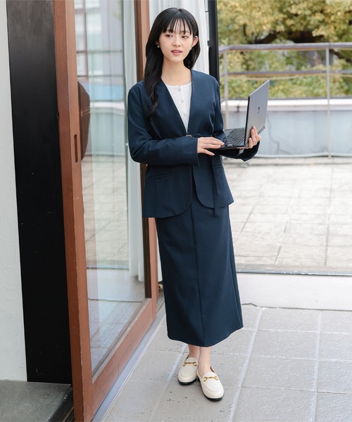 Petitle（プチレ）の「[ オフィスカジュアル ] [ 低身長向けサイズ ] Iラインナロースカート（スーツスカート・レディース・ベージュ/ネイビー/ブラック・PL/PM/PS）」の9枚目の写真