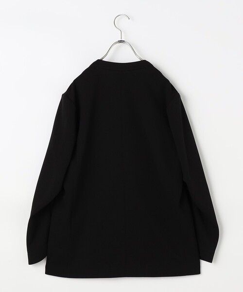 Rie Miller(リエミラー)の「ウォッシャブルノーカラージャケットジョーゼットダンボール(ノーカラージャケット・レディース・ブラック/オフホワイト・38)」の14枚目の写真
