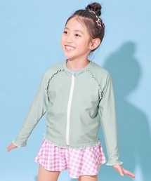 devirock | UVカット ラグラン メロウフリル ガールズラッシュガード(ラッシュガード)