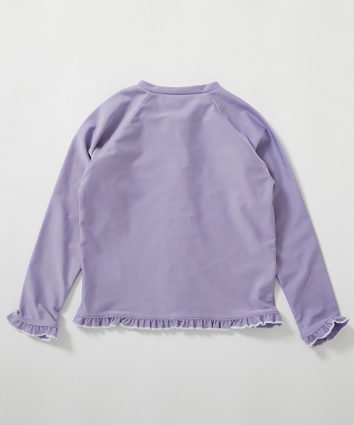 devirock（デビロック）の「UVカット ラグラン メロウフリル ガールズラッシュガード（ラッシュガード・キッズ・イエロー系/パープル系/ホワイト/サックスブルー/ライラック・160cm/150cm/140cm/130cm/120cm/110cm/100cm）」の17枚目の写真
