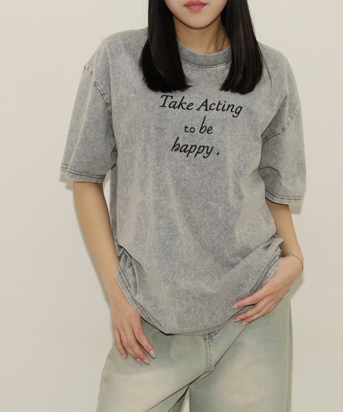 A.N.L(エーエヌエル レーベル)の「A.N.L ヴィンテージライク ピグメント加工半袖ロゴTシャツ(Tシャツ/カットソー・レディース・ブラック/グリーン/グレー・38)」の19枚目の写真