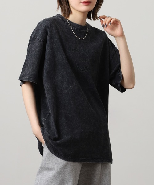 A.N.L(エーエヌエル レーベル)の「A.N.L ヴィンテージライク ピグメント加工半袖ロゴTシャツ(Tシャツ/カットソー・レディース・ブラック/グリーン/グレー・38)」の6枚目の写真