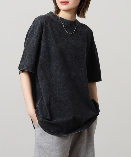 A.N.L(エーエヌエル レーベル)の「A.N.L ヴィンテージライク ピグメント加工半袖ロゴTシャツ(Tシャツ/カットソー・レディース・ブラック/グリーン/グレー・38)」の7枚目の写真