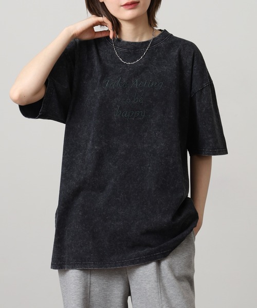 A.N.L(エーエヌエル レーベル)の「A.N.L ヴィンテージライク ピグメント加工半袖ロゴTシャツ(Tシャツ/カットソー・レディース・ブラック/グリーン/グレー・38)」の8枚目の写真