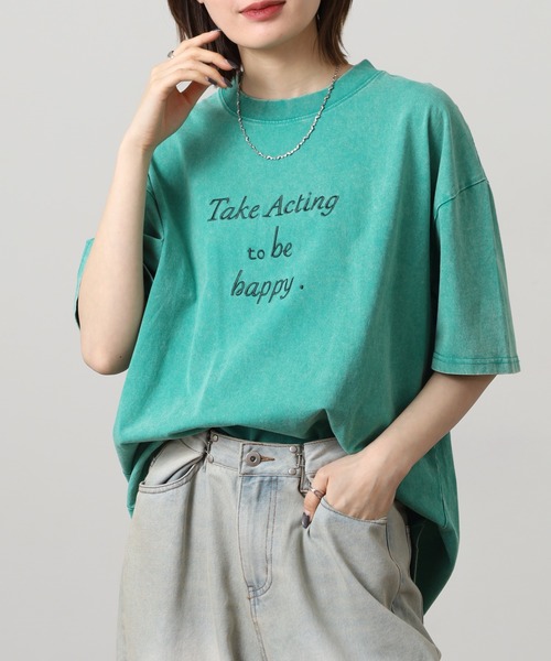 A.N.L(エーエヌエル レーベル)の「A.N.L ヴィンテージライク ピグメント加工半袖ロゴTシャツ(Tシャツ/カットソー・レディース・ブラック/グリーン/グレー・38)」の11枚目の写真