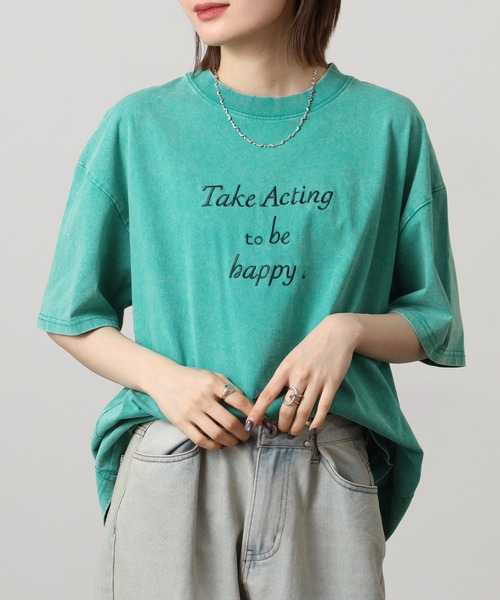 A.N.L(エーエヌエル レーベル)の「A.N.L ヴィンテージライク ピグメント加工半袖ロゴTシャツ(Tシャツ/カットソー・レディース・ブラック/グリーン/グレー・38)」の12枚目の写真