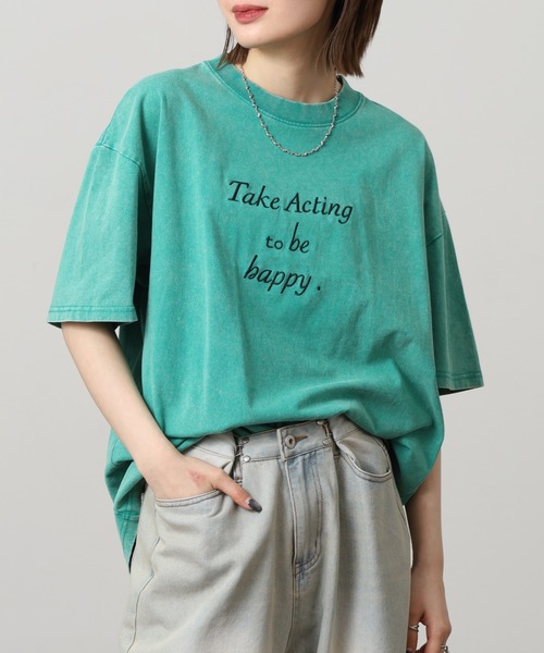 A.N.L(エーエヌエル レーベル)の「A.N.L ヴィンテージライク ピグメント加工半袖ロゴTシャツ(Tシャツ/カットソー・レディース・ブラック/グリーン/グレー・38)」の13枚目の写真