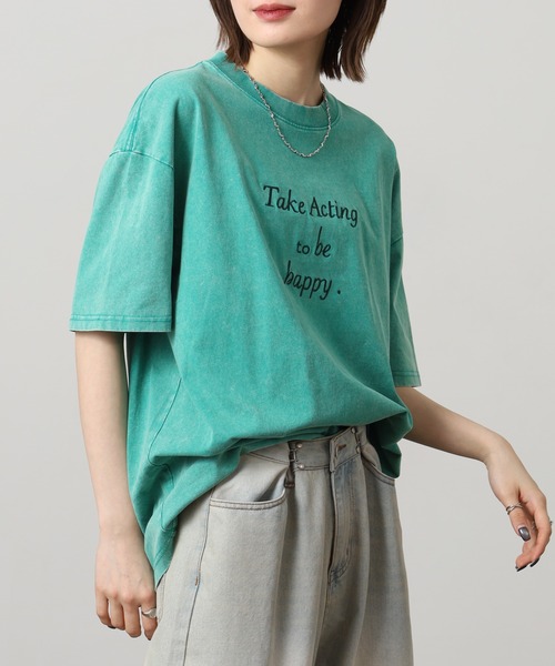 A.N.L(エーエヌエル レーベル)の「A.N.L ヴィンテージライク ピグメント加工半袖ロゴTシャツ(Tシャツ/カットソー・レディース・ブラック/グリーン/グレー・38)」の14枚目の写真