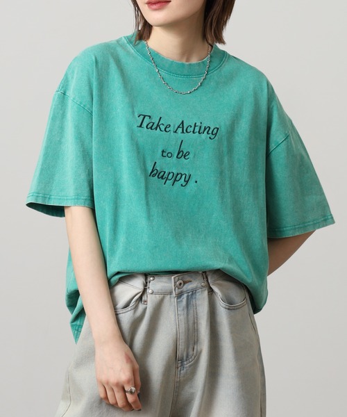 A.N.L(エーエヌエル レーベル)の「A.N.L ヴィンテージライク ピグメント加工半袖ロゴTシャツ(Tシャツ/カットソー・レディース・ブラック/グリーン/グレー・38)」の15枚目の写真