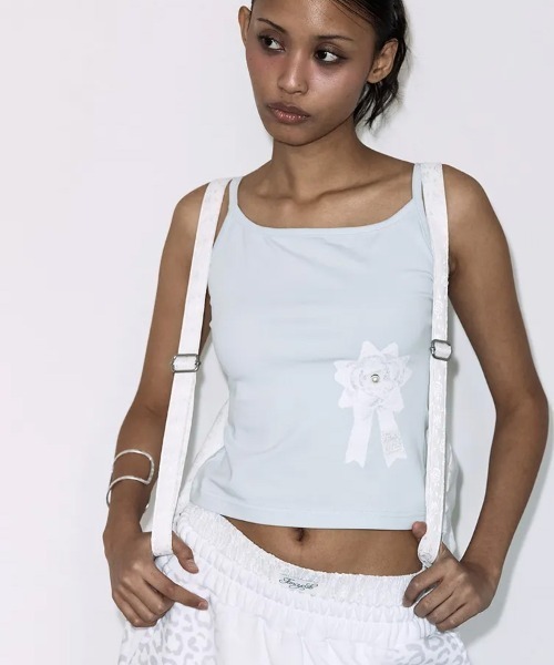 FANCY CLUB(ファンシークラブ)の「◇FANCYCLUB◇ブランド直輸入正規品/サテン アイレット バックパック SATIN EYELET BACKPACK(バックパック/リュック・レディース・ホワイト/ブラック・FREE)」の8枚目の写真