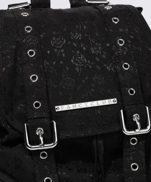FANCY CLUB(ファンシークラブ)の「◇FANCYCLUB◇ブランド直輸入正規品/サテン アイレット バックパック SATIN EYELET BACKPACK(バックパック/リュック・レディース・ホワイト/ブラック・FREE)」の5枚目の写真