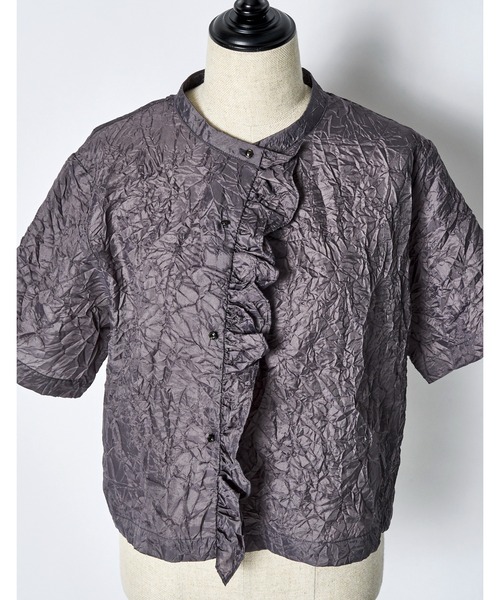 RUMCHE(ラムシェ)の「Catch Washer Cropped Tops / キャッチワッシャークロップドトップス(シャツ/ブラウス・レディース・ベージュ/グレー・FREE)」の15枚目の写真