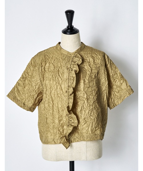 RUMCHE(ラムシェ)の「Catch Washer Cropped Tops / キャッチワッシャークロップドトップス(シャツ/ブラウス・レディース・ベージュ/グレー・FREE)」の10枚目の写真