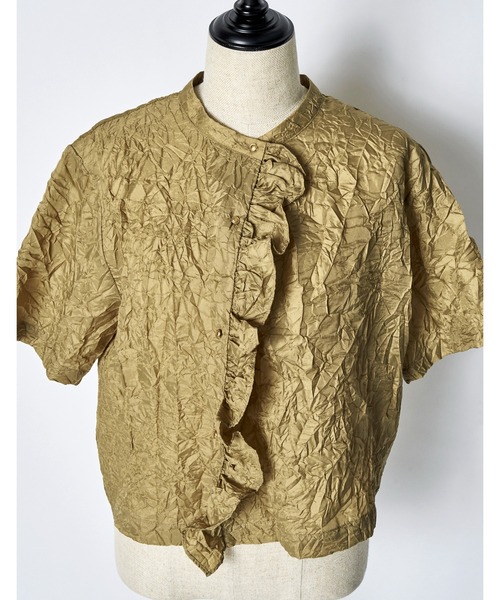 RUMCHE(ラムシェ)の「Catch Washer Cropped Tops / キャッチワッシャークロップドトップス(シャツ/ブラウス・レディース・ベージュ/グレー・FREE)」の7枚目の写真