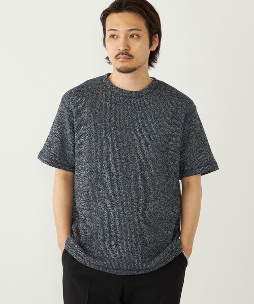 SHIPS Colors(シップス カラーズ)の「SHIPS Colors:ローゲージ カノコ Tシャツ◇(Tシャツ/カットソー・メンズ・ブラック/ライトホワイト/ナチュラル・MEDIUM/LARGE/X-LARGE)」の1枚目の写真