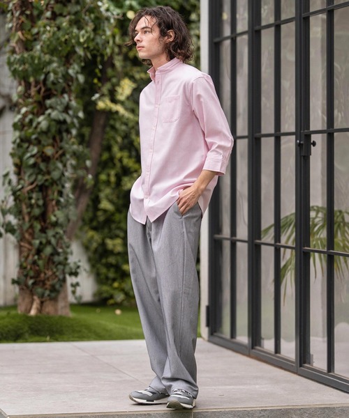 CAMBIO（カンビオ）の「ms6469- ミニスタンドカラー7分袖シャツ(BP-BFS0117)（シャツ/ブラウス・メンズ・ピンク/ベージュ/サックスブルー/オフホワイト・L/M/S）」の19枚目の写真