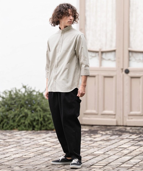 CAMBIO（カンビオ）の「ms6469- ミニスタンドカラー7分袖シャツ(BP-BFS0117)（シャツ/ブラウス・メンズ・ピンク/ベージュ/サックスブルー/オフホワイト・L/M/S）」の22枚目の写真