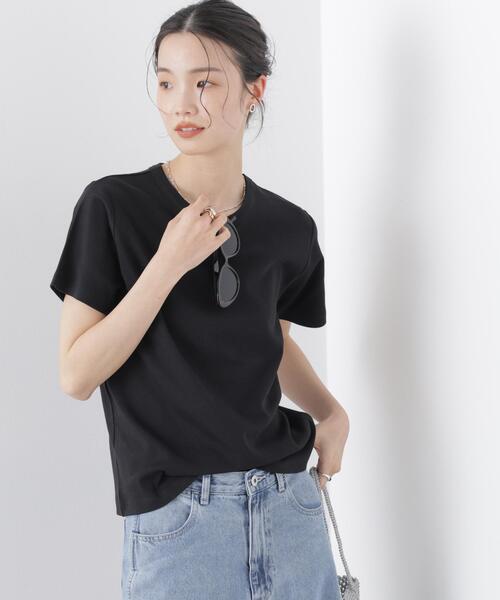 NANO universe(ナノユニバース)の「Repur加工 スムースシルケットクルーネックTシャツ(Tシャツ/カットソー・レディース・ブラック/ベージュ/ホワイト・FREE)」の20枚目の写真