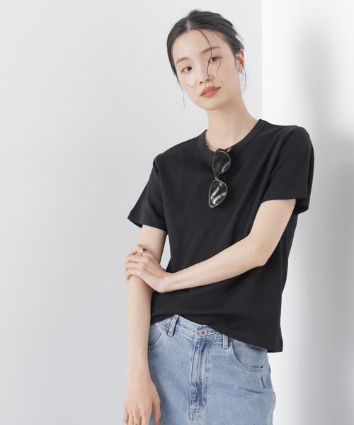 NANO universe(ナノユニバース)の「Repur加工 スムースシルケットクルーネックTシャツ(Tシャツ/カットソー・レディース・ブラック/ベージュ/ホワイト・FREE)」の21枚目の写真