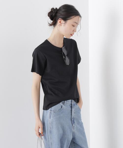 NANO universe(ナノユニバース)の「Repur加工 スムースシルケットクルーネックTシャツ(Tシャツ/カットソー・レディース・ブラック/ベージュ/ホワイト・FREE)」の22枚目の写真