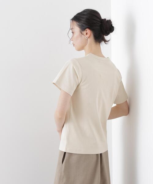 NANO universe(ナノユニバース)の「Repur加工 スムースシルケットクルーネックTシャツ(Tシャツ/カットソー・レディース・ブラック/ベージュ/ホワイト・FREE)」の18枚目の写真