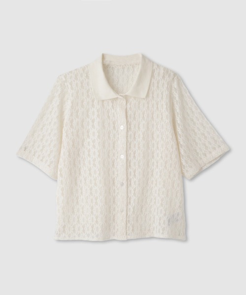 Mac-House(マックハウス)の「Free Nature 総レースミニTシャツ(シャツ/ブラウス・レディース・アイボリー/ブラック・M/L)」の15枚目の写真