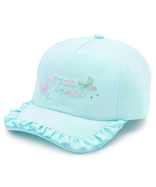 mezzo piano(メゾピアノ)の「【UV】グラデーションフリルキャップ(キャップ・キッズ・ミント/ラベンダー・F)」の10枚目の写真