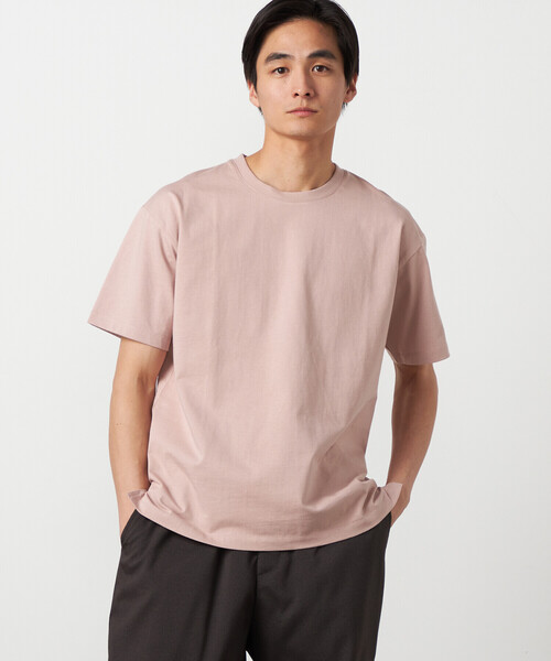 COMME CA ISM（コムサイズム）の「【接触冷感】USAコットンTシャツ（Tシャツ/カットソー・メンズ・ライトグレー/ホワイト/ネイビー/ピンク・LARGE/MEDIUM）」の4枚目の写真