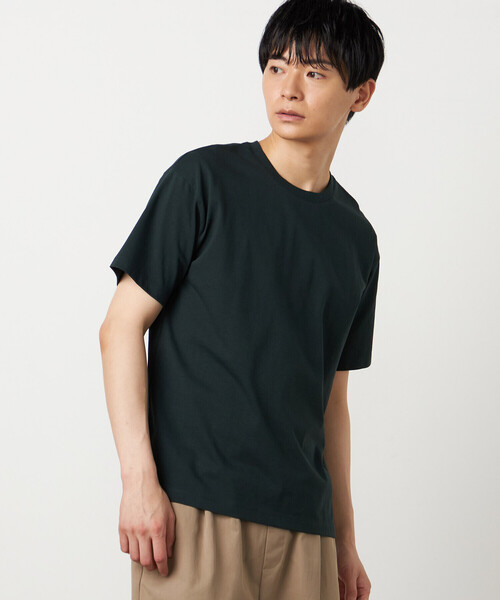 COMME CA ISM(コムサイズム)の「【接触冷感】USAコットンTシャツ(Tシャツ/カットソー・メンズ・ライトグレー/ホワイト/ネイビー/ピンク/グリーン/ワイン・LARGE/MEDIUM/X-LARGE)」の4枚目の写真