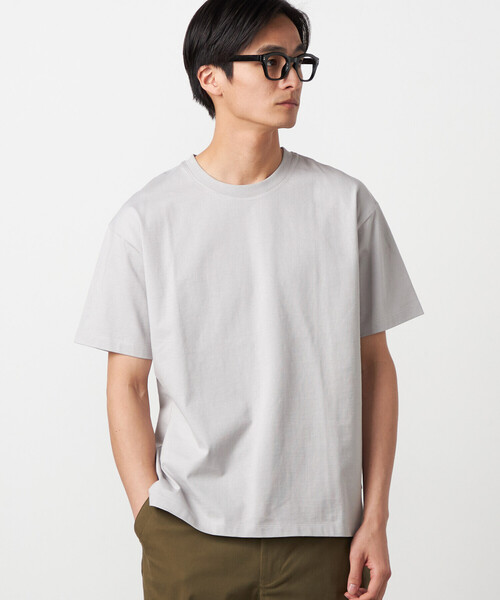 COMME CA ISM（コムサイズム）の「【接触冷感】USAコットンTシャツ（Tシャツ/カットソー・メンズ・ライトグレー/ホワイト/ネイビー/ピンク・LARGE/MEDIUM）」の2枚目の写真