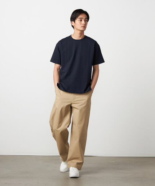 COMME CA ISM（コムサイズム）の「【接触冷感】USAコットンTシャツ（Tシャツ/カットソー・メンズ・ライトグレー/ホワイト/ネイビー/ピンク・LARGE/MEDIUM）」の5枚目の写真