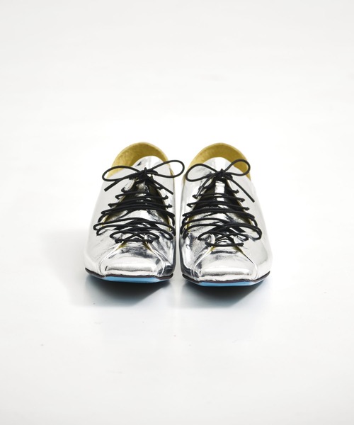 MANA(マナ)の「【MANA/マナ】lace-up square toe pumps/レースアップスクエアトゥパンプス(パンプス・レディース・ブラック/シルバー・40/39/38/37)」の12枚目の写真
