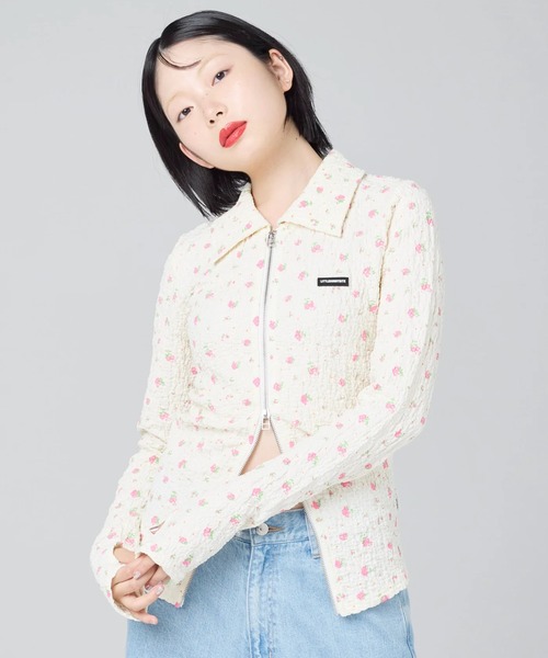 littlesunnybite floral zip up cardigan — кардиган‑куртка на молнии с цветочным принтом