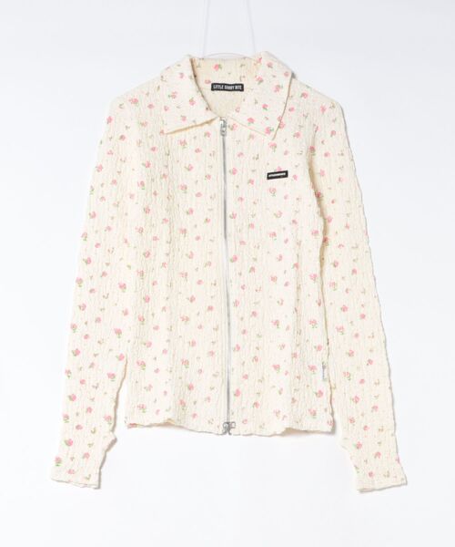 Little sunny bite(リトルサニーバイト)の「littlesunnybite/リトルサニーバイト/floral zip up cardigan(カーディガン/ボレロ・レディース・アイボリー/ピンク/オレンジ・M/S)」の11枚目の写真