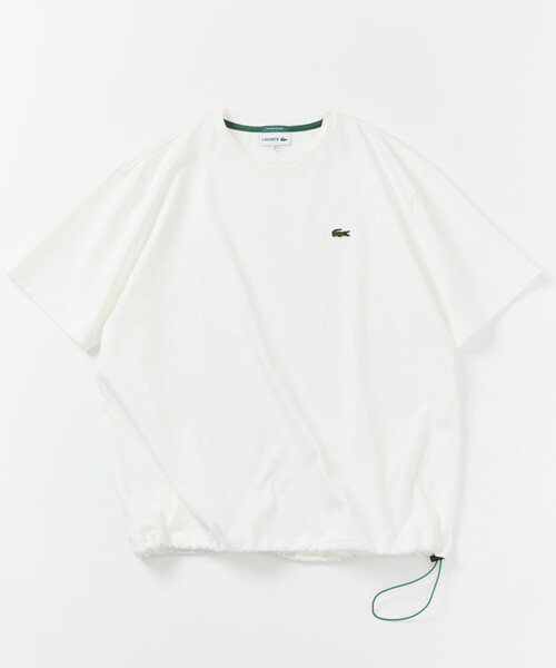 LACOSTE(ラコステ)の「LACOSTE/ラコステ 【別注】スピンドル付き 半袖Tシャツ 吸水性 接触冷感 リラックスシルエット(Tシャツ/カットソー・メンズ・ブラック/ネイビー/ピンク/イエロー/オリーブ/オフホワイト・SMALL/MEDIUM/LARGE)」の1枚目の写真