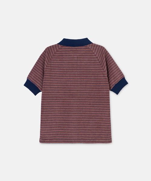 SEAGREEN（シーグリーン）の「SEAGREEN(シーグリーン) PILE BORDER TIGHT BLOUSE パイルボーダータイトブラウス（シャツ/ブラウス・レディース・イエロー/ネイビー・1/2）」の3枚目の写真