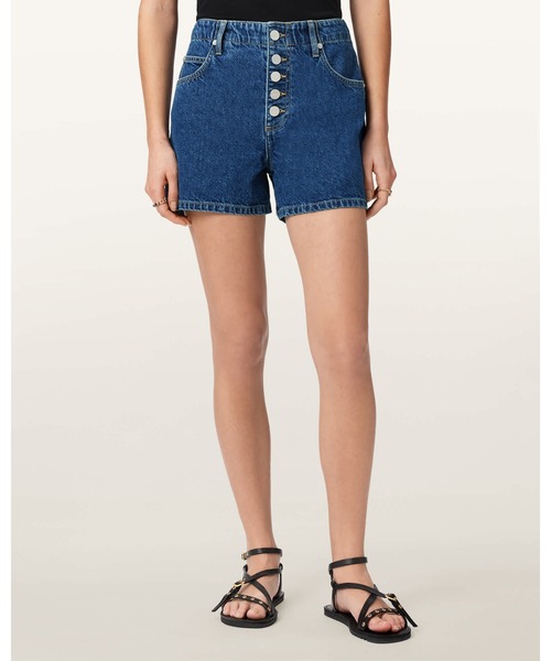 ALLSAINTS(オールセインツ)の「TAY MID RISE DENIM SHORTS | TAY ミッドライズ デニム ショーツ(デニムパンツ・レディース・ダークインディゴブルー・24/25/26/27)」の7枚目の写真