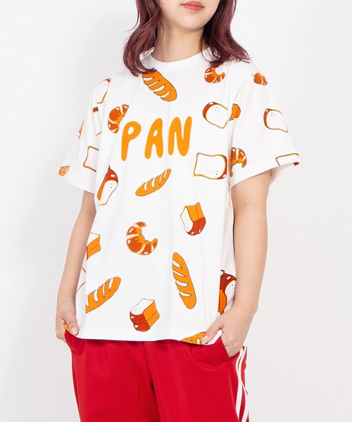 PUNYUS（プニュズ）の「【新サイズ】フード総柄Ｔシャツ(PAN)（Tシャツ/カットソー・レディース・ベージュ・1/2/3/4/5）」の2枚目の写真