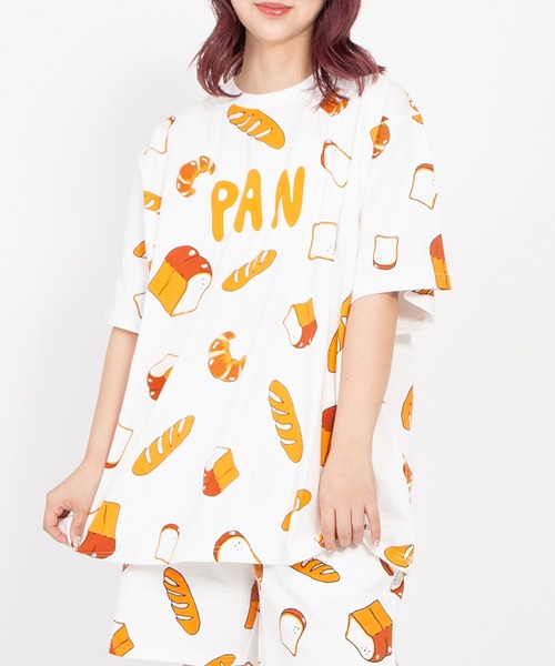 PUNYUS（プニュズ）の「【新サイズ】フード総柄Ｔシャツ(PAN)（Tシャツ/カットソー・レディース・ベージュ・1/2/3/4/5）」の10枚目の写真